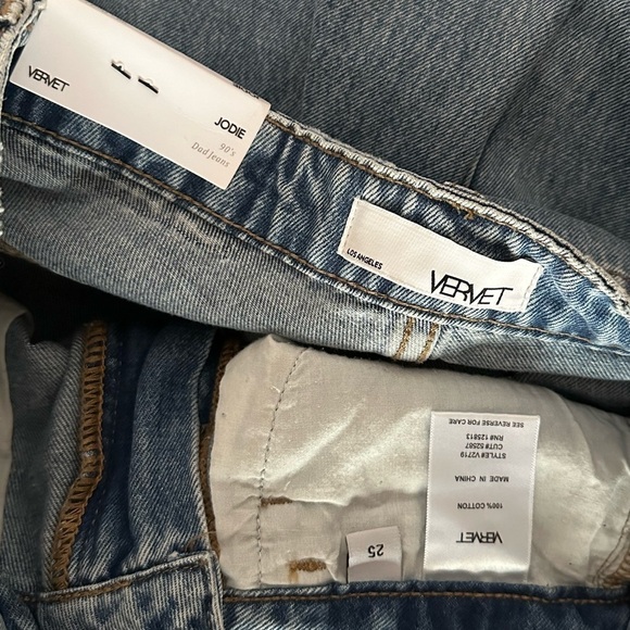 NWT Vervet Jodie 90s Vintage Style Distressed High Rise Wide Leg Dad Jeans Sz 25 - Picture 12 of 12